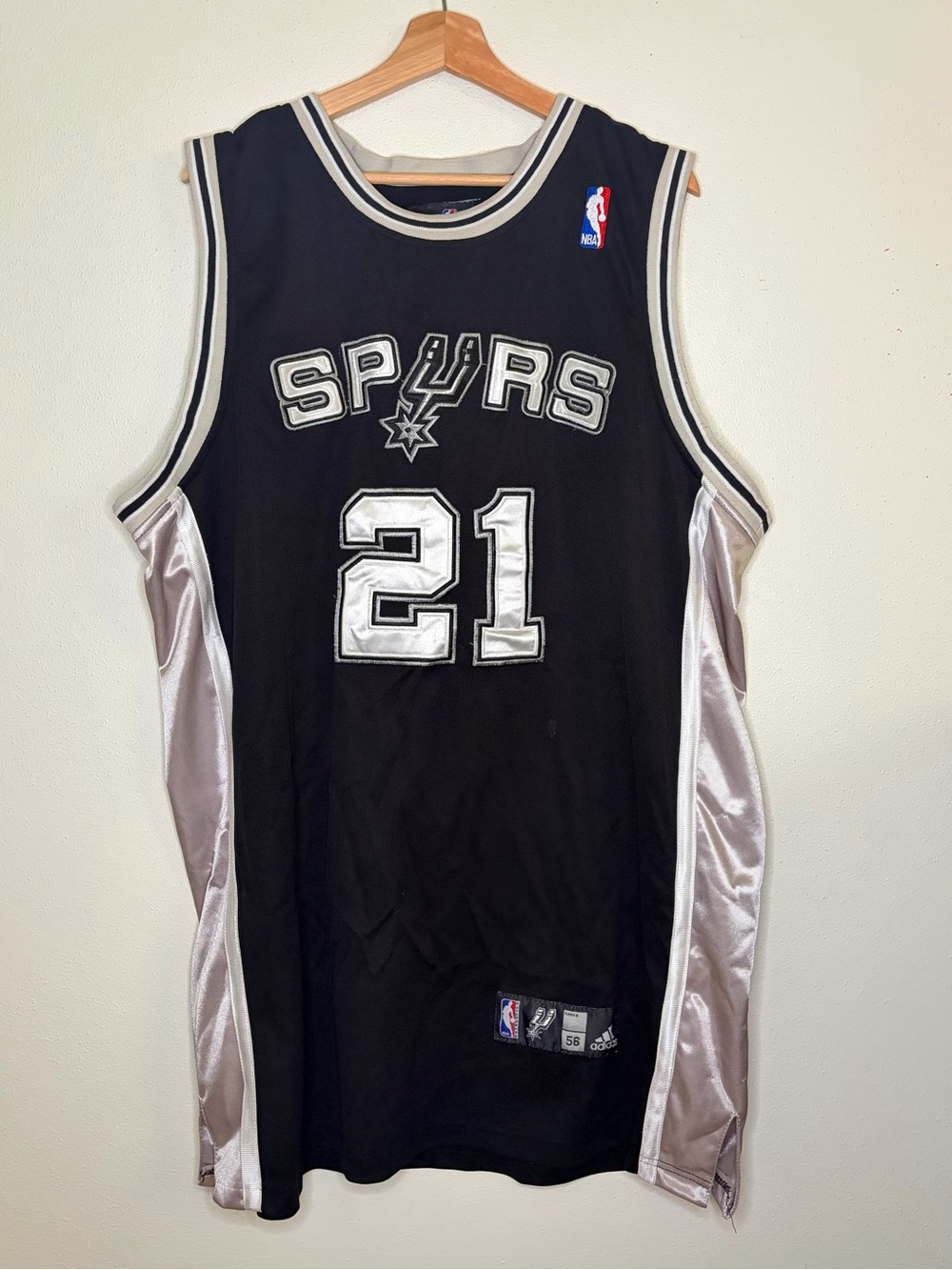 Tim Duncan Spurs Authentic Jersey Size 56